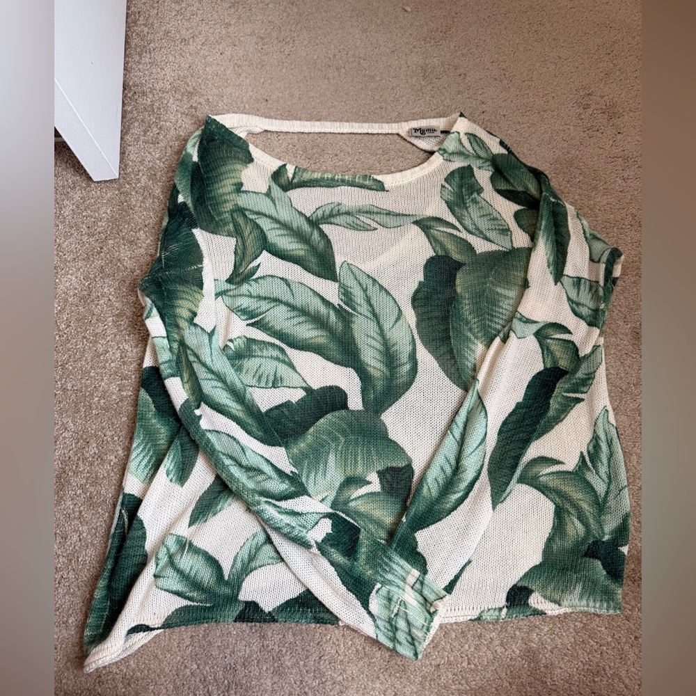 Show Me Your MuMu Green Wrap Blouse with 3/4 Sleeves